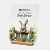 Kaninchen mit Blick auf eine Babydusche Acrylschild (Winkel)