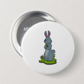 Kaninchen mit Blume Button (Vorne & Hinten)