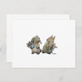 Kaninchen mit Blume Postkarte (Vorne/Hinten)