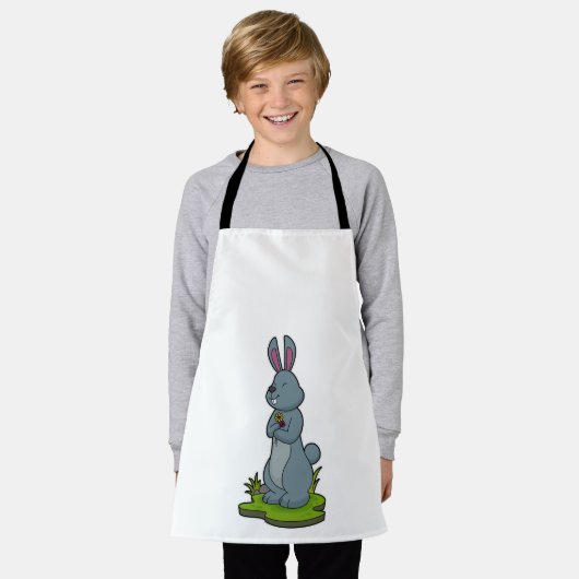 Kaninchen mit Blume Schürze (Getragen)
