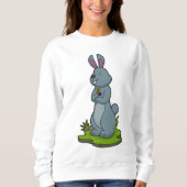 Kaninchen mit Blume Sweatshirt (Vorderseite)