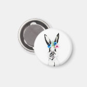 Kaninchen mit Blumen Magnet (Vorderseite/Rückseite)