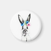 Kaninchen mit Blumen Magnet (Vorne)