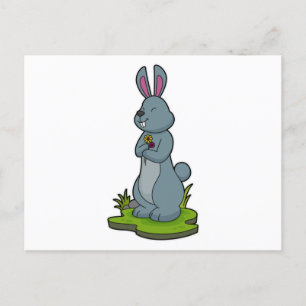 Kaninchen mit Blumen Postkarte