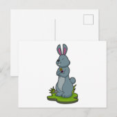 Kaninchen mit Blumen Postkarte (Vorne/Hinten)