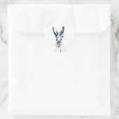 Kaninchen mit Blumen Runder Aufkleber (Tasche)
