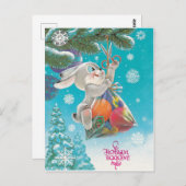 Kaninchen mit Bonbons auf Weihnachtsbaum, Vintag Postkarte (Vorne/Hinten)