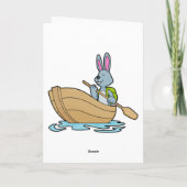 Kaninchen mit Boot & Paddel Karte (Rückseite)