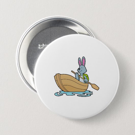 Kaninchen mit Boot & Paddle Button (Vorne & Hinten)