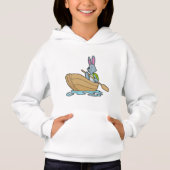 Kaninchen mit Boot & Paddle Hoodie (Vorderseite)