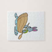 Kaninchen mit Boot & Paddle Puzzle (Horizontal)