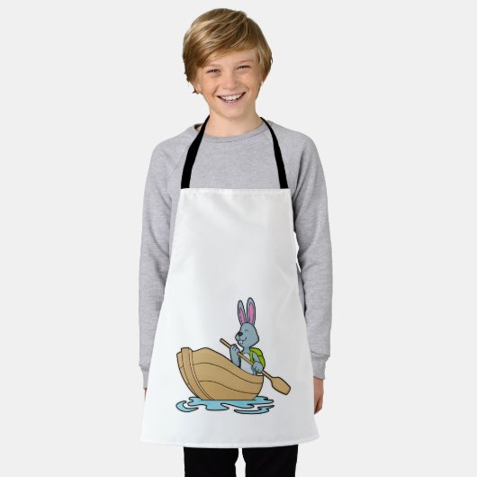Kaninchen mit Boot & Paddle Schürze (Getragen)