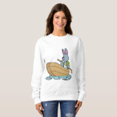 Kaninchen mit Boot & Paddle Sweatshirt (Vorne ganz)