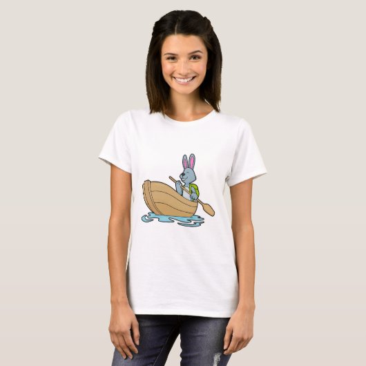 Kaninchen mit Boot & Paddle T-Shirt (Vorne ganz)