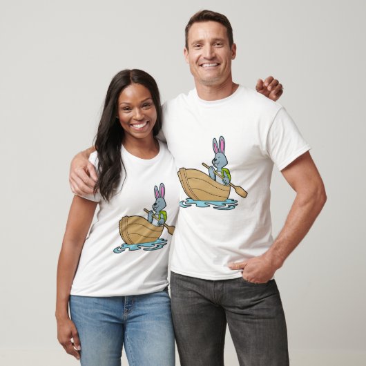 Kaninchen mit Boot & Paddle T-Shirt (Unisex)
