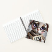 Kaninchen mit Brille mit einem Buch (Innenseite)