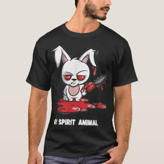 Kaninchen mit Chainsaw My Spirit Animal Evil Bunny T-Shirt