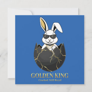 Kaninchen mit cooler Brille, Gold, rissig, königli Einladung