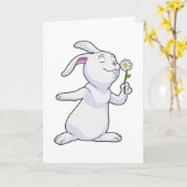 Kaninchen mit Daisy Karte (Gelbe Blume)