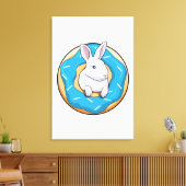 Kaninchen mit Donut Leinwanddruck (Insitu (Wohnzimmer))