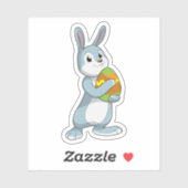 Kaninchen mit Ei Aufkleber (Blatt)