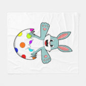 Kaninchen mit Ei Fleecedecke (Vorderseite (Horizontal))