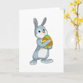 Kaninchen mit Ei Karte (Gelbe Blume)