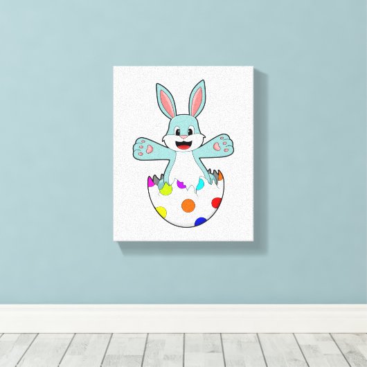 Kaninchen mit Ei Leinwanddruck (Insitu (Holzboden))