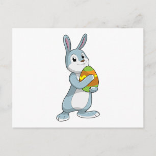 Kaninchen mit Ei Postkarte