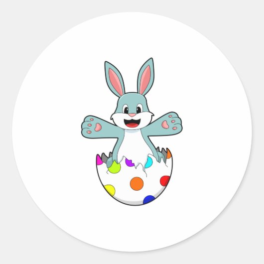 Kaninchen mit Ei Runder Aufkleber (Vorderseite)