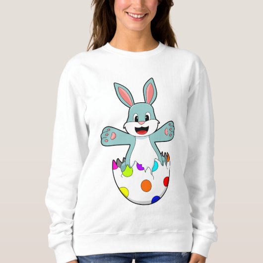 Kaninchen mit Ei Sweatshirt (Vorderseite)