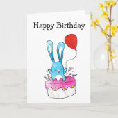 Kaninchen mit Geburtstagskarte Karte (Gelbe Blume)