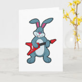 Kaninchen mit Gitarre Karte (Gelbe Blume)