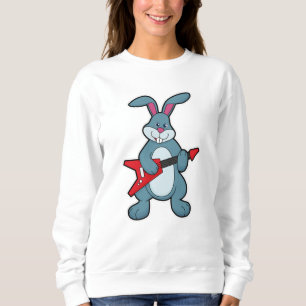 Kaninchen mit Gitarre Sweatshirt
