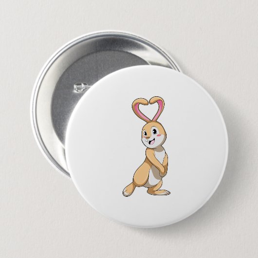 Kaninchen mit Herz Button (Vorne & Hinten)