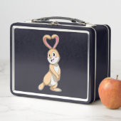 Kaninchen mit Herz Metall Brotdose (Beispiel)