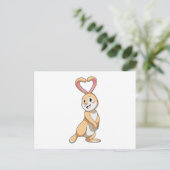 Kaninchen mit Herz Postkarte (Stehend Vorderseite)