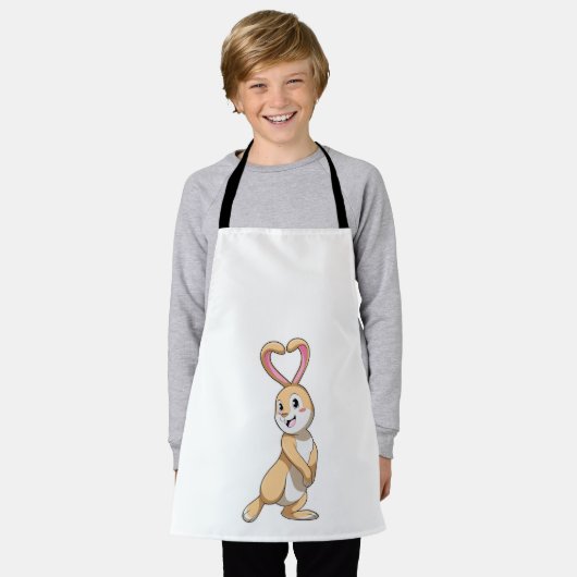 Kaninchen mit Herz Schürze (Getragen)