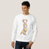 Kaninchen mit Herz Sweatshirt (Vorne ganz)