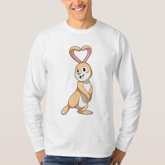 Kaninchen mit Herz T-Shirt (Vorderseite)