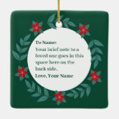 Kaninchen mit Holly Berries und Kariert anpassbar Keramikornament (Rückseite)