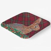 Kaninchen mit Holly Berries und Kariert Pappteller (Gewinkelt)