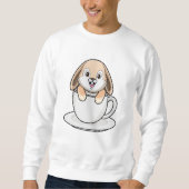 Kaninchen mit Kaffee-Cup Sweatshirt (Vorderseite)