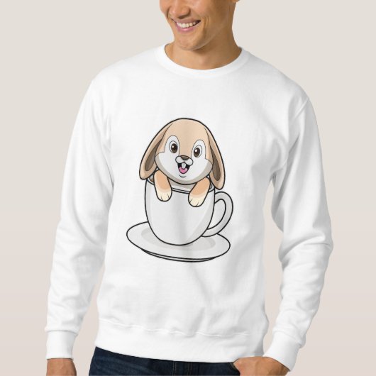 Kaninchen mit Kaffee-Cup Sweatshirt (Vorderseite)