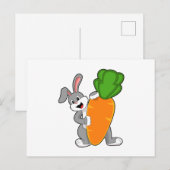 Kaninchen mit Karotte Postkarte (Vorne/Hinten)