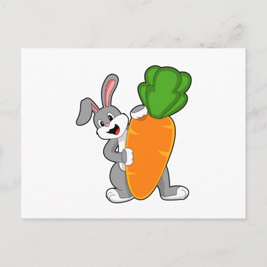 Kaninchen mit Karotte Postkarte (Vorderseite)