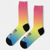 Kaninchen mit Karotten-Crew-Socken Socken (Linkes Detail)