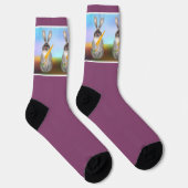 Kaninchen mit Karotten-Crew-Socken Socken (Rechts)