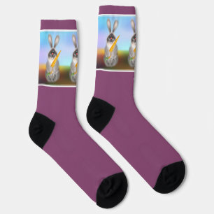 Kaninchen mit Karotten-Crew-Socken Socken