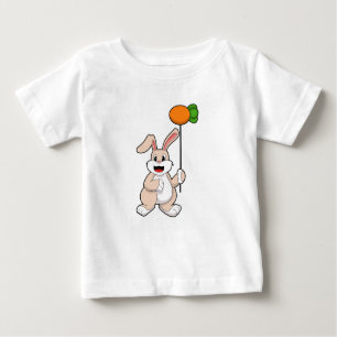 Kaninchen mit Karrot als Ballon.PNG Baby T-shirt